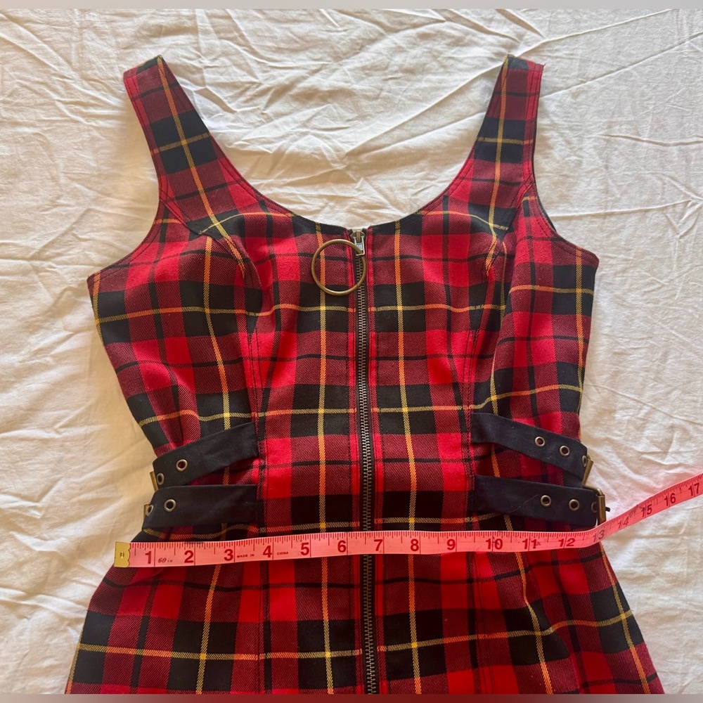 MINT COND BETSEY JOHNSON COLLECTION TARTAN MINI ZIP FRONT PUNK DRESS SZ 6 - Picture 5 of 8